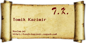Tomik Kazimir névjegykártya